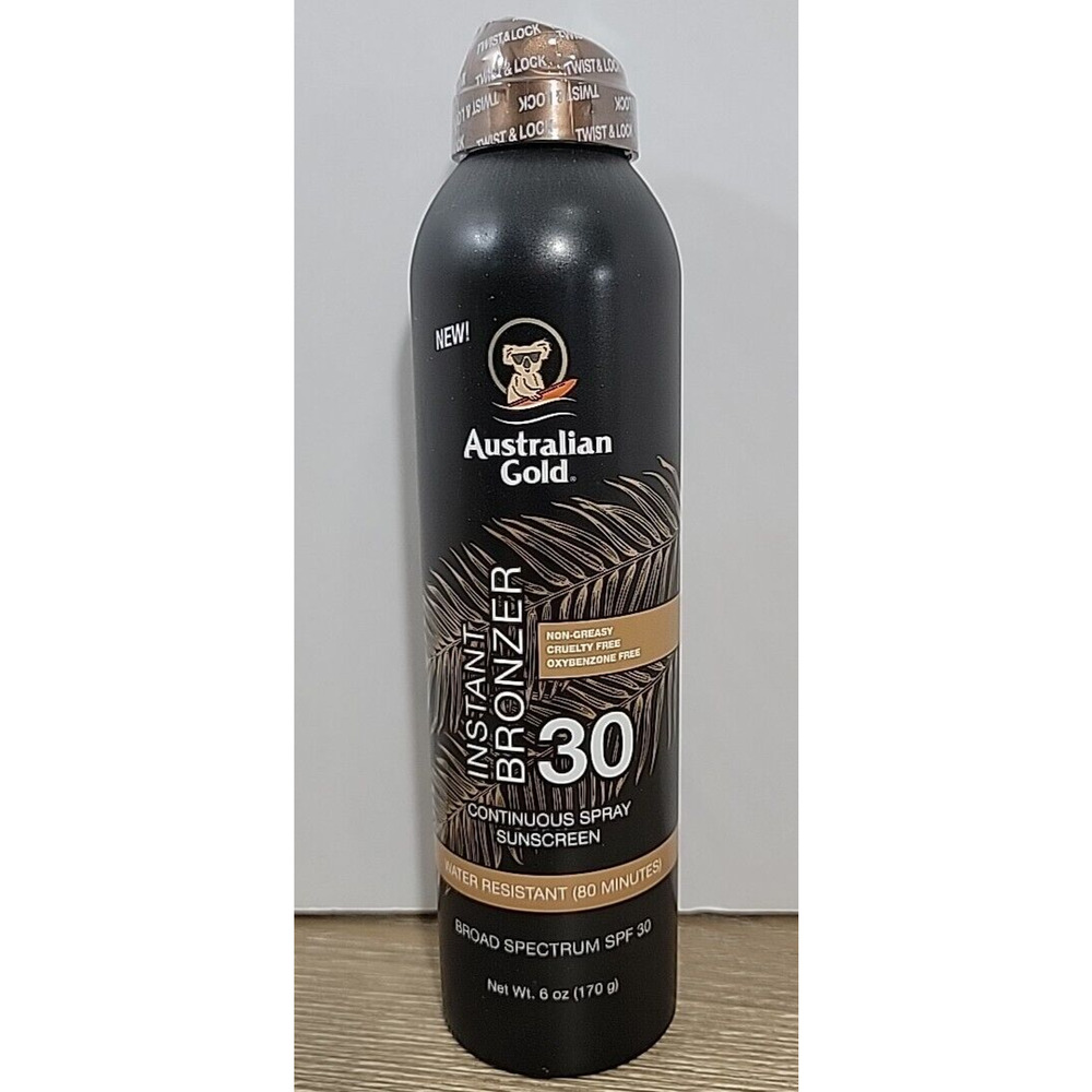 Australian Gold Instant Bronzer SPF 30 Continuous Spray, 6 oz - Exp. 01/2024